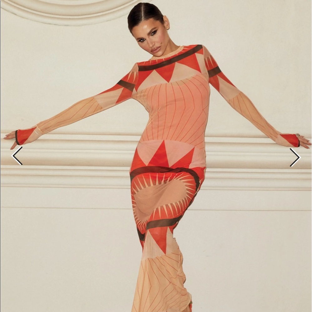 Never fully dressed sundial mesh maxi dress